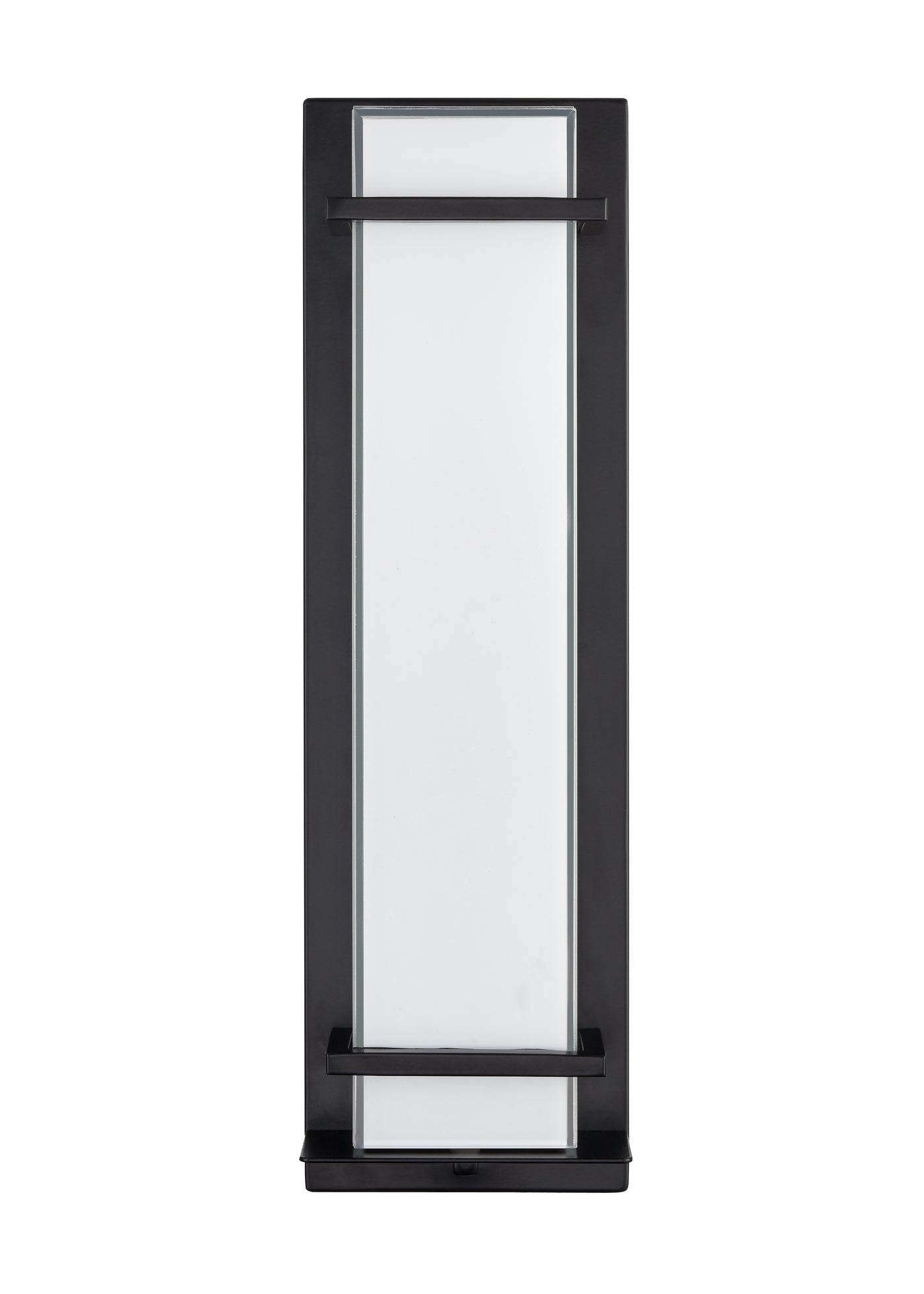20-inch Powder Coated Black Outdoor Wall Sconce with White Glass