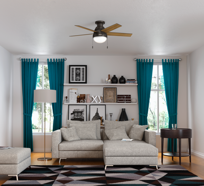 46 inch Anslee Premier Bronze Low Profile Ceiling Fan with LED Light Kit and Pull Chain