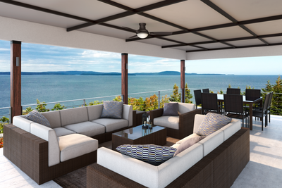 Casablanca 44 inch Verse Maiden Bronze Damp Rated Ceiling Fan with LED Light Kit and Handheld Remote