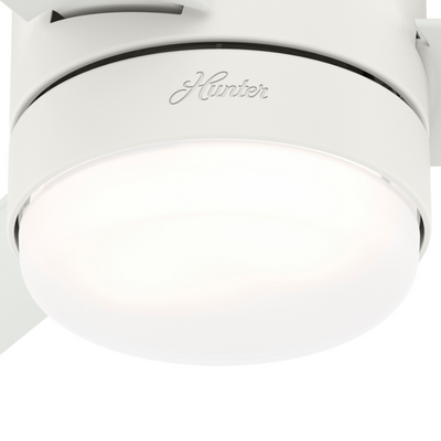 44 inch Gilmour Matte White Low Profile Damp Rated Ceiling Fan with LED Light Kit and Handheld Remote