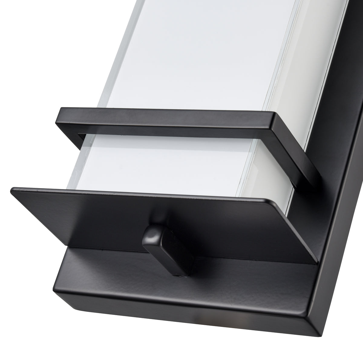 11-inch Powder Coated Black White Glass Outdoor Wall Sconce