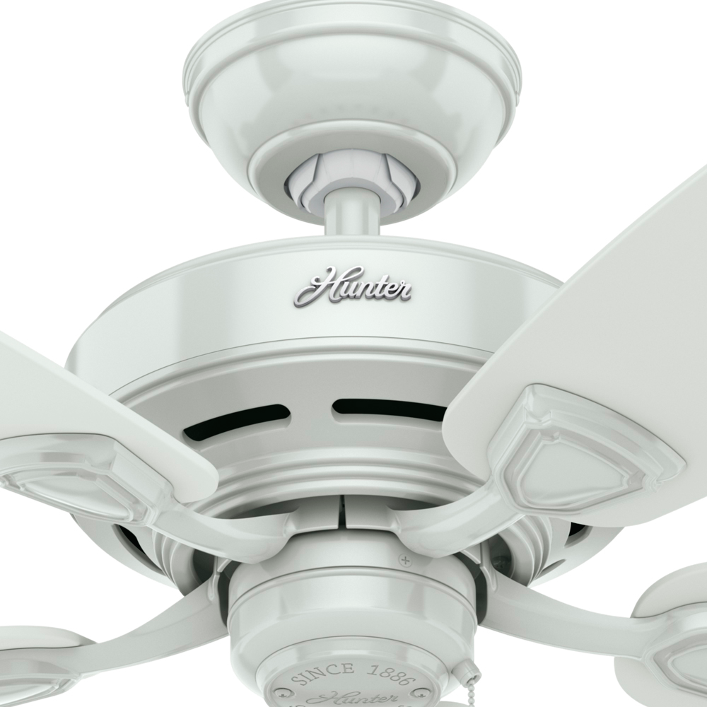 48 inch Sea Wind White Damp Rated Ceiling Fan and Pull Chain