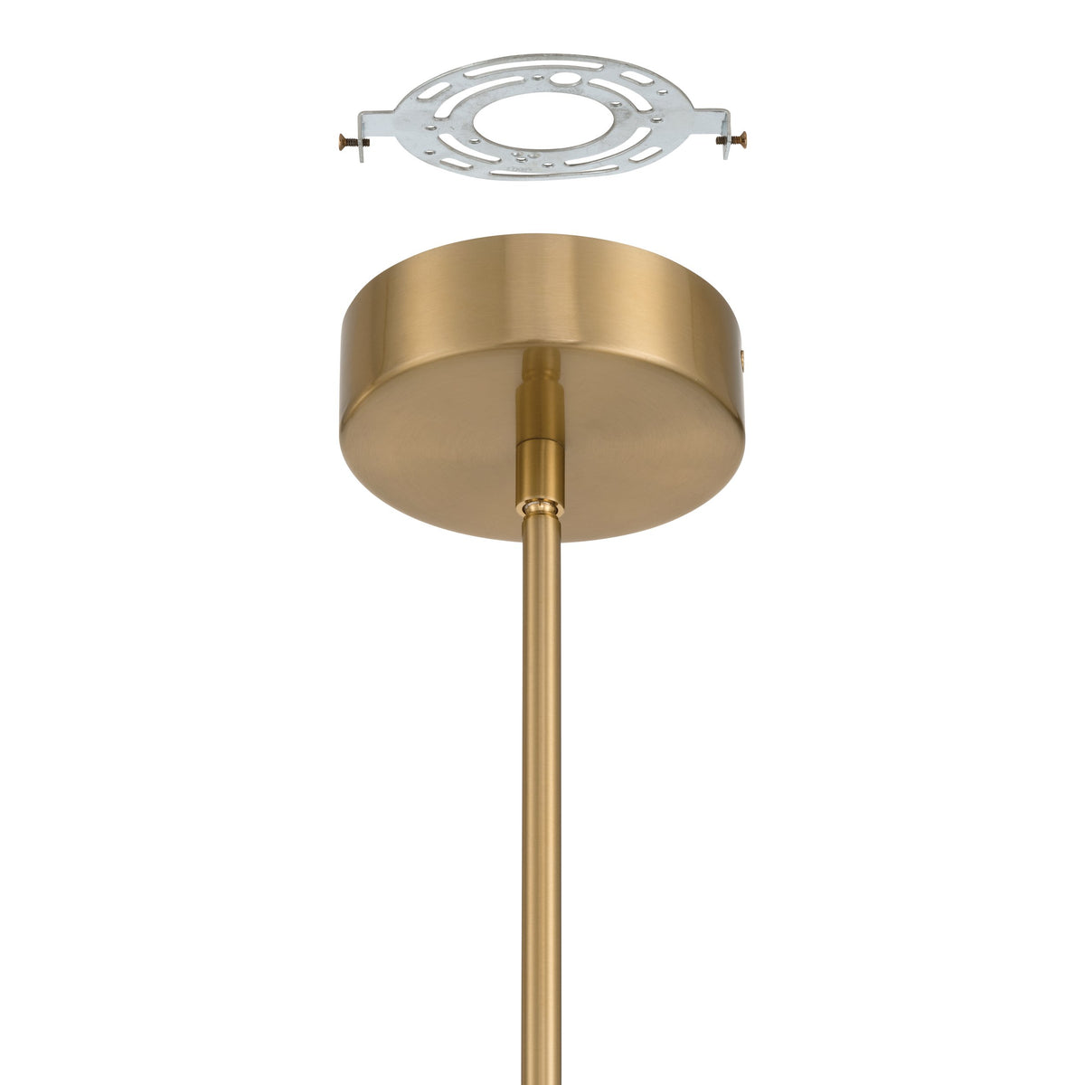 Calle 28-inch 6-light Brass LED Chandelier with Gold Leaf Hand Pressed Glass Shades