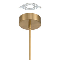 Calle 28-inch 6-light Brass LED Chandelier with Gold Leaf Hand Pressed Glass Shades