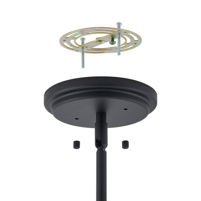 Jared 30-inch 6-light Matte Black Chandelier with Clear Glass Shades