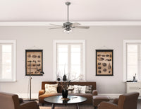 52 inch Crestfield Matte Silver Ceiling Fan with LED Light Kit and Handheld Remote