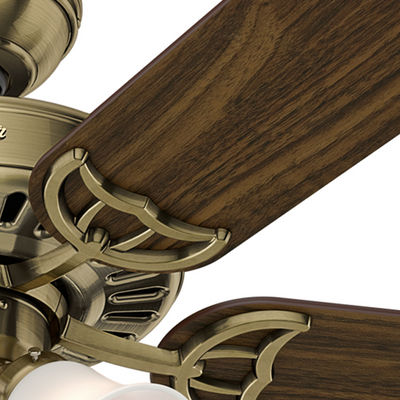 52 inch Studio Series Antique Brass Ceiling Fan with LED Light Kit and Pull Chain