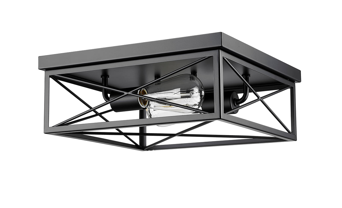5''  Matte Black 2 Light Flush Mount