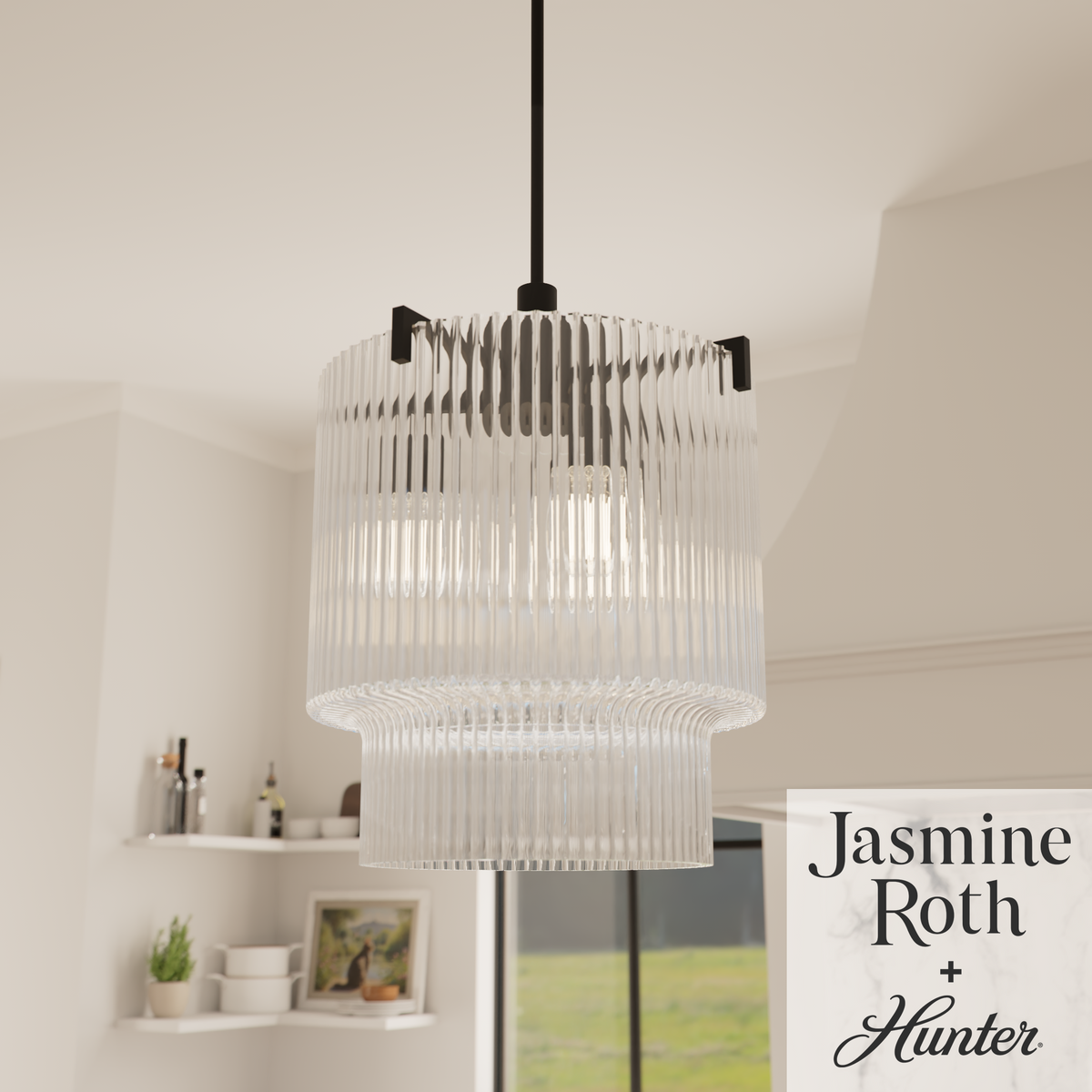 Ontario 17-inch 3-light Matte Black Pendant with Clear Glass