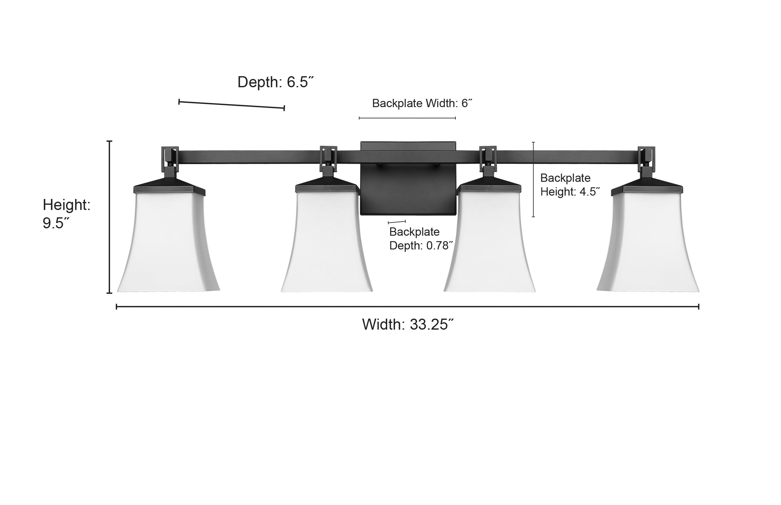 33.25'' Sonorra Matte Black 4 Light Bath Vanity