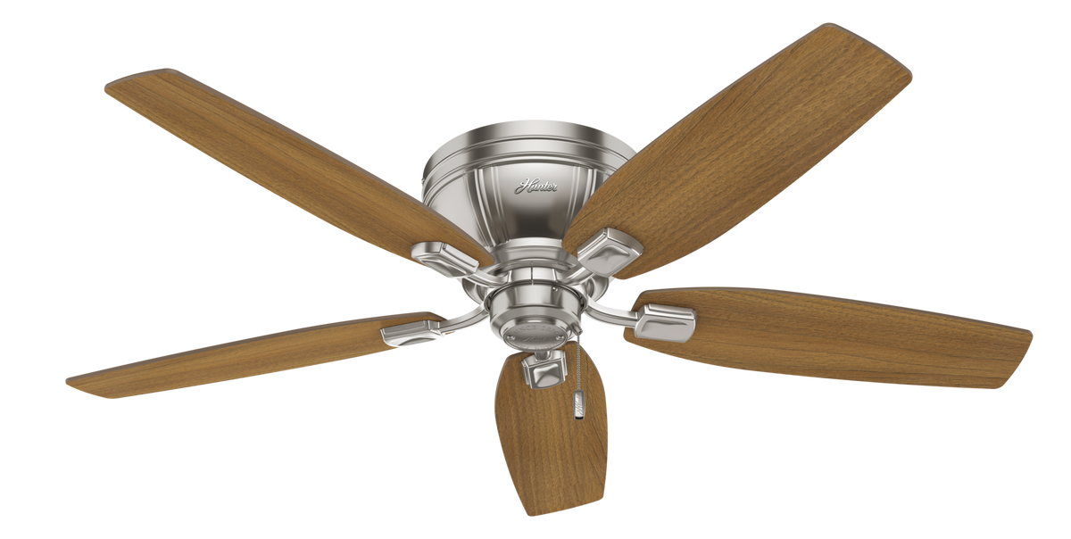 52 inch Kenbridge Brushed Nickel Low Profile Ceiling Fan with LED Light Kit and Pull Chain
