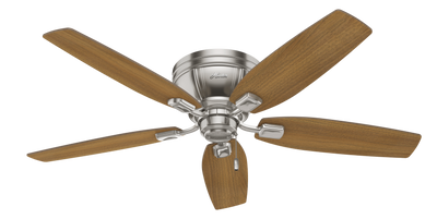 52 inch Kenbridge Brushed Nickel Low Profile Ceiling Fan with LED Light Kit and Pull Chain