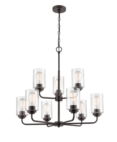 26.75'' Moven Rubbed Bronze 9 Light Chandelier