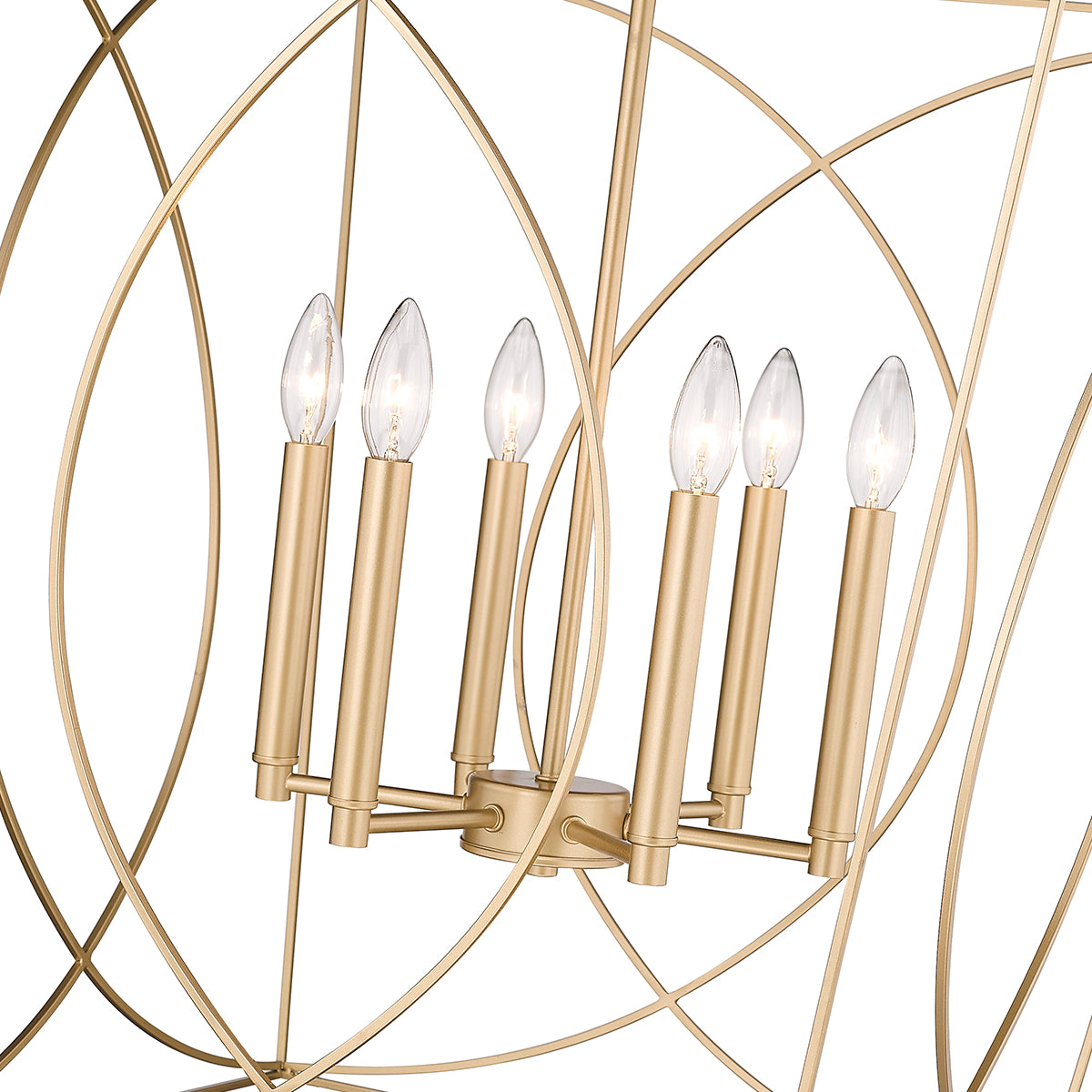 36.1'' Tracy Painted Modern Gold 6 Light Pendant