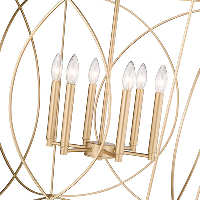 36.1'' Tracy Painted Modern Gold 6 Light Pendant