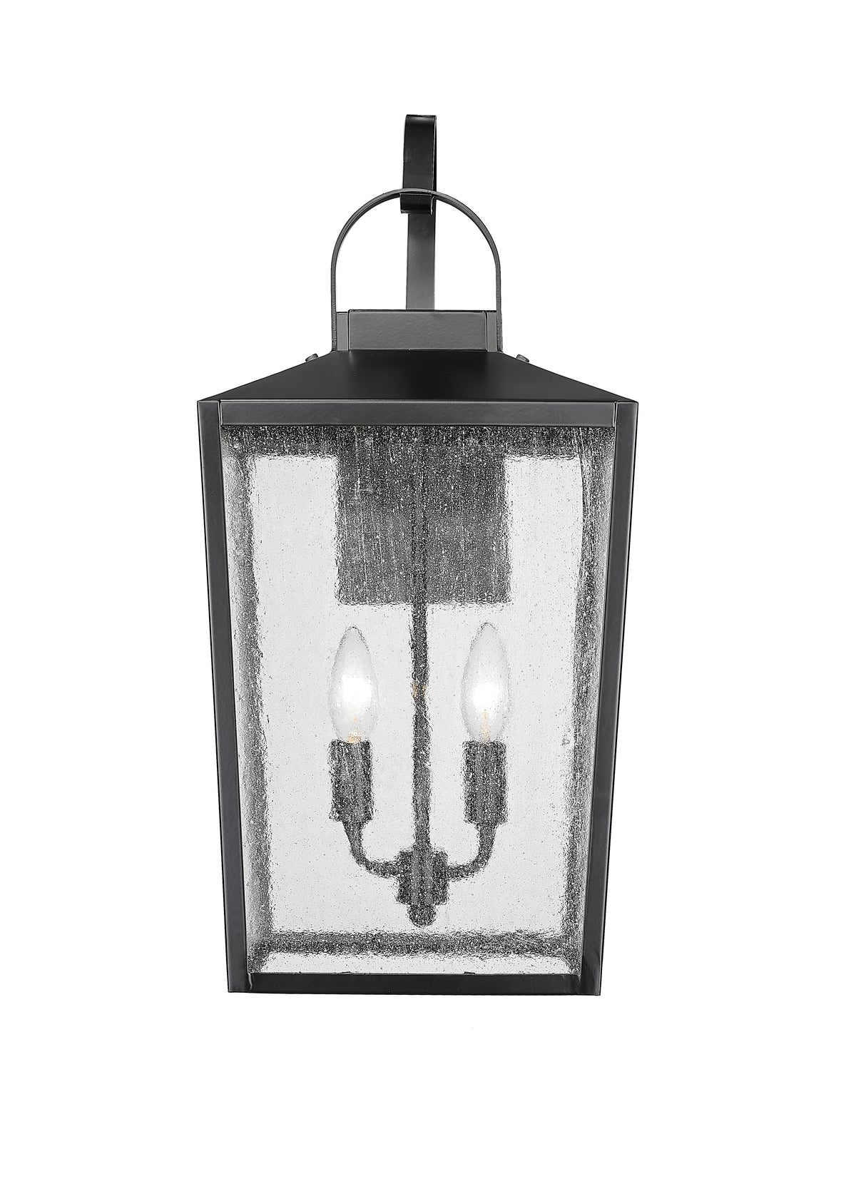 21.75-inch Devens Powder Coated Black 2-Light Outdoor Wall Sconce