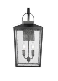 21.75-inch Devens Powder Coated Black 2-Light Outdoor Wall Sconce