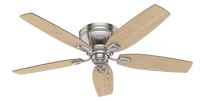 52 inch Kenbridge Brushed Nickel Low Profile Ceiling Fan with LED Light Kit and Pull Chain