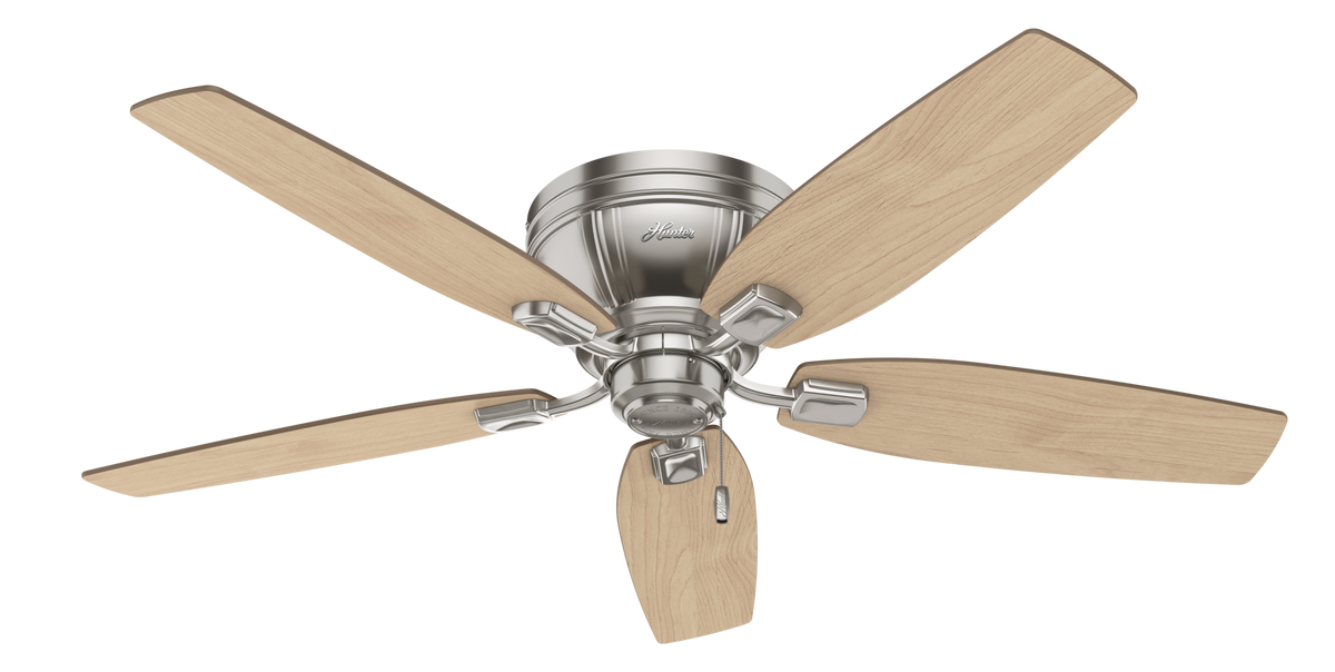 52 inch Kenbridge Brushed Nickel Low Profile Ceiling Fan with LED Light Kit and Pull Chain