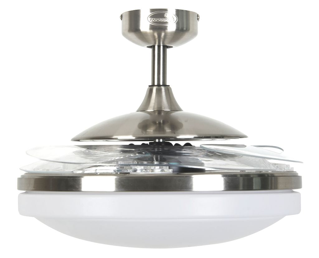 EVO2 48 Inch 3 Light Chrome Fan with Retractable Blades