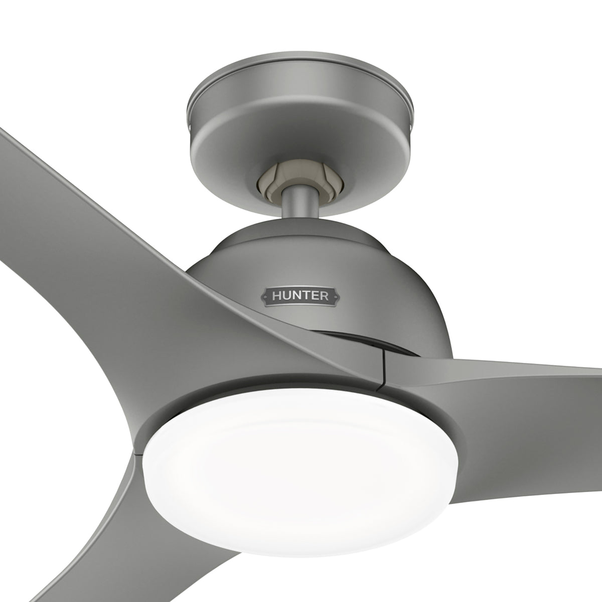 52 inch Gallegos Matte Silver Damp Rated Ceiling Fan with LED Light Kit and Wall Control