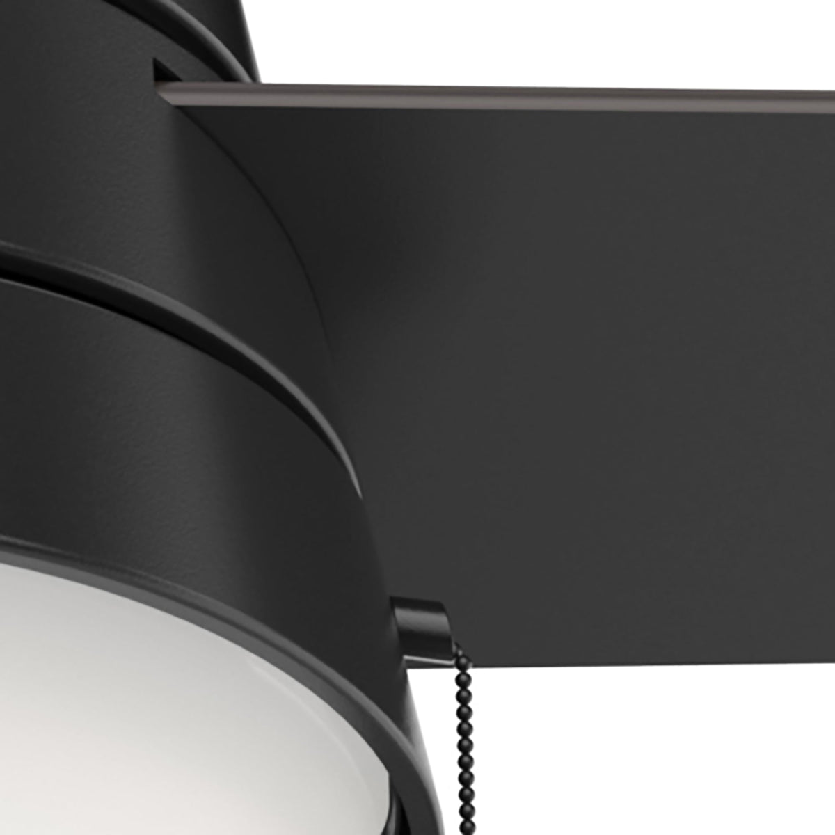 52 inch Aker Matte Black Damp Rated Ceiling Fan with LED Light Kit and Pull Chain