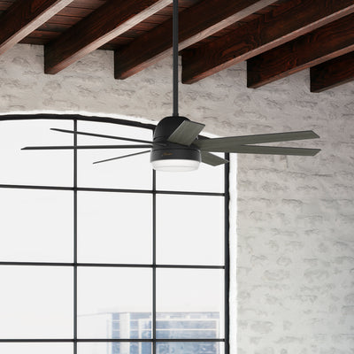 60 inch Phenomenon Wi-Fi ENERGY STAR® Matte Black Ceiling Fan with LED Light Kit and Wall Control