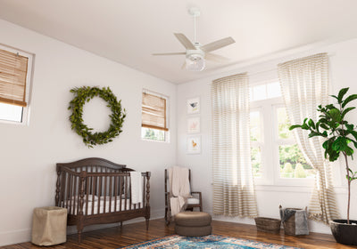44 inch Margo Textured White Ceiling Fan with LED Light Kit and Handheld Remote