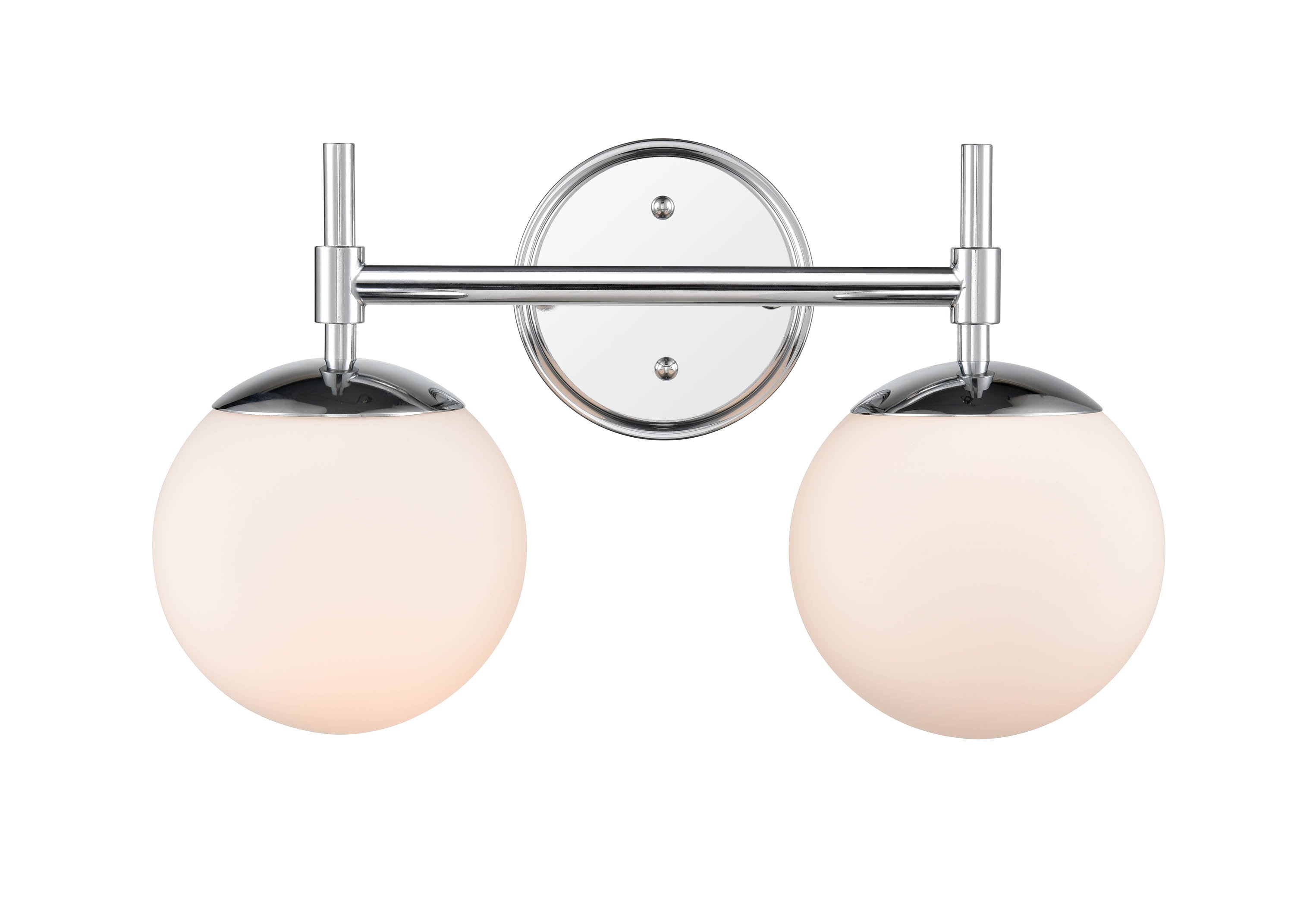 15.5-inch Chrome 2-Light Opal Glass Bathroom Vanity Light
