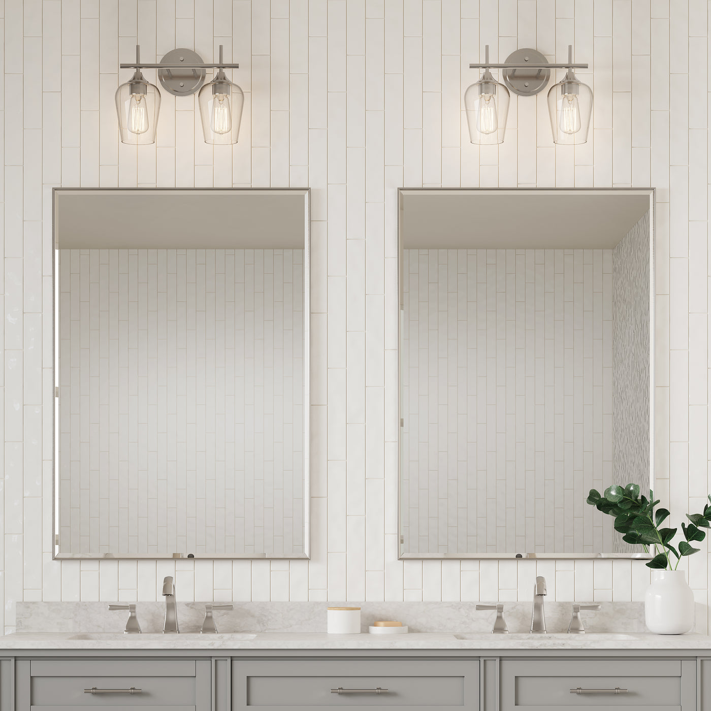 13.75'' Ashford Brushed Nickel 2 Light Bath Vanity