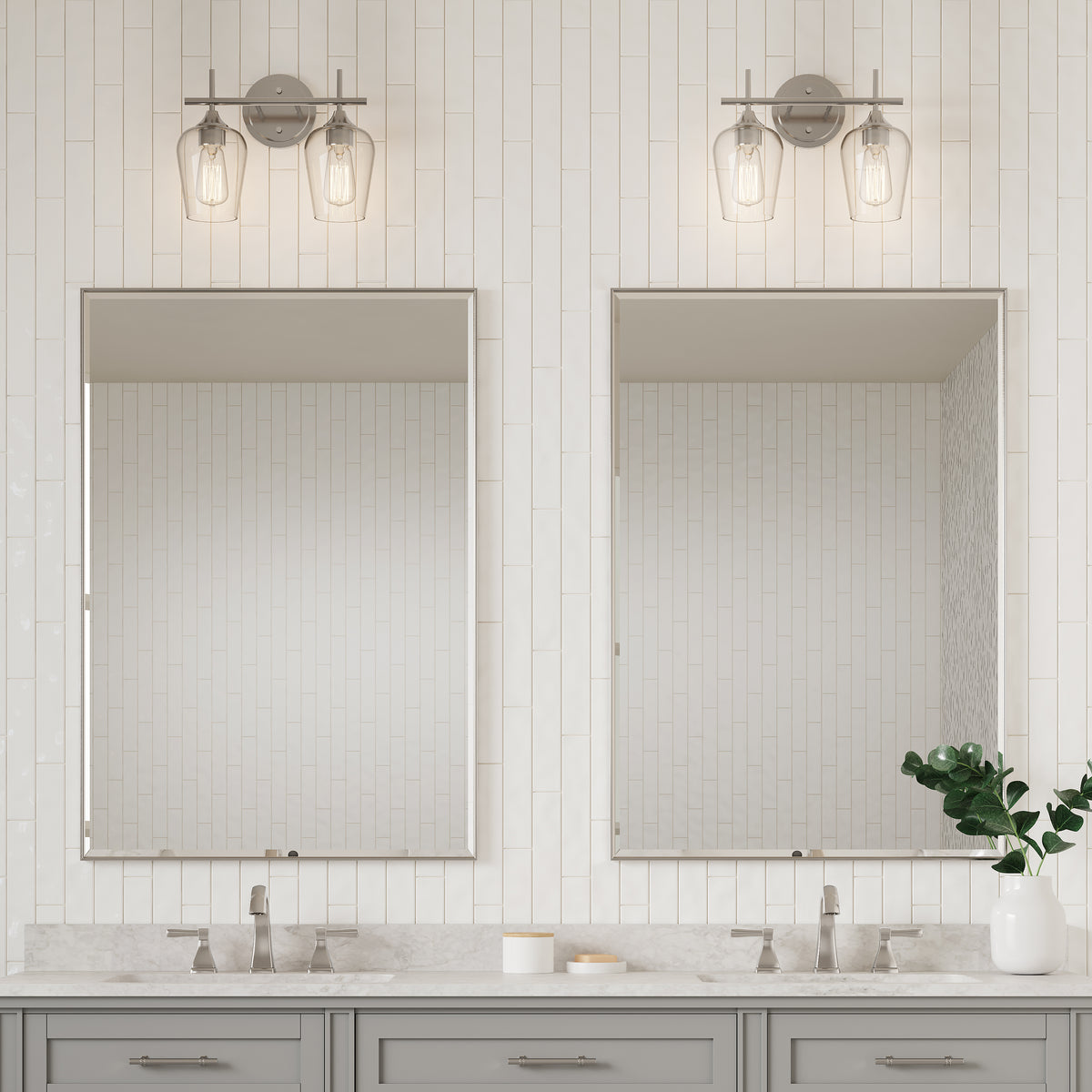 13.75'' Ashford Brushed Nickel 2 Light Bath Vanity