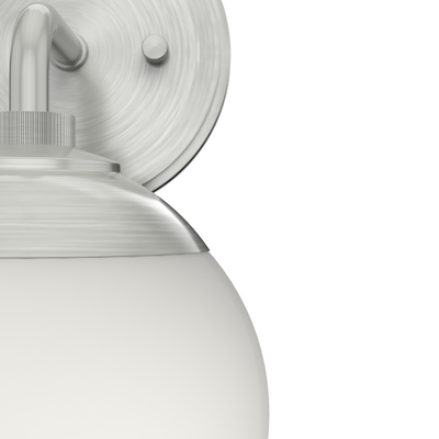 Hepburn 10.75-inch 1-light Brushed Nickel Wall Sconce with Cased White Glass