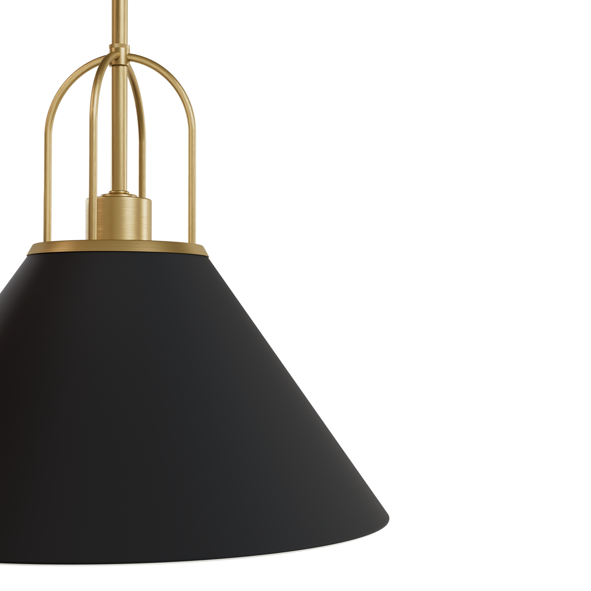 Carrington Isle 16-inch 1-light Matte Black and Luxe Gold Pendant with Matte Black Metal Shade
