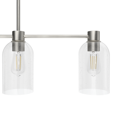 Lochemeade 37.5-inch 4-light Brushed Nickel Linear Chandelier with Clear Seeded Glass