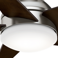 Casablanca 44 inch Isotope Brushed Nickel Low Profile Ceiling Fan with LED Light Kit and Wall Control