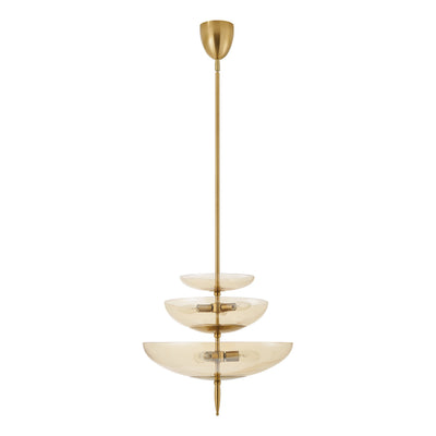 Fiorello 21-inch 6-light Brushed Gold Pendant Light with Smoked Amber Glass Shades