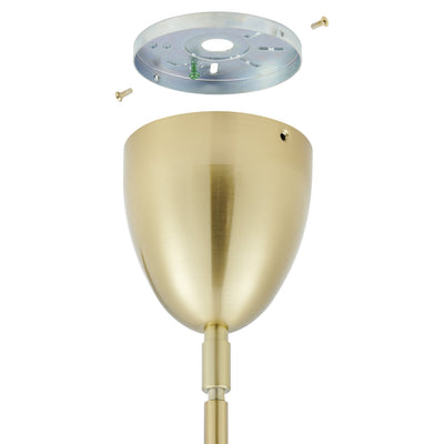 Fiorello 21-inch 6-light Brushed Gold Pendant Light with Smoked Amber Glass Shades
