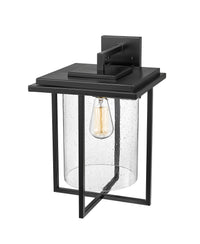 17-inch Adair Powder Coated Black 1-Light Outdoor Wall Sconce with Clear Seeded Glass