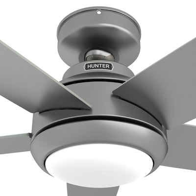 52 inch Zayden Matte Silver Ceiling Fan with LED Light Kit and Handheld Remote