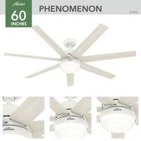 60 inch Phenomenon Wi-Fi ENERGY STAR® Matte White Ceiling Fan with LED Light Kit and Wall Control
