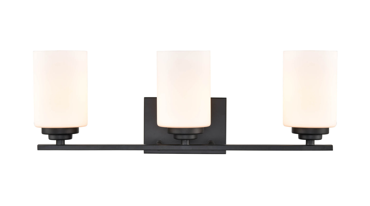 22'' Durham Matte Black 3 Light Bath Vanity