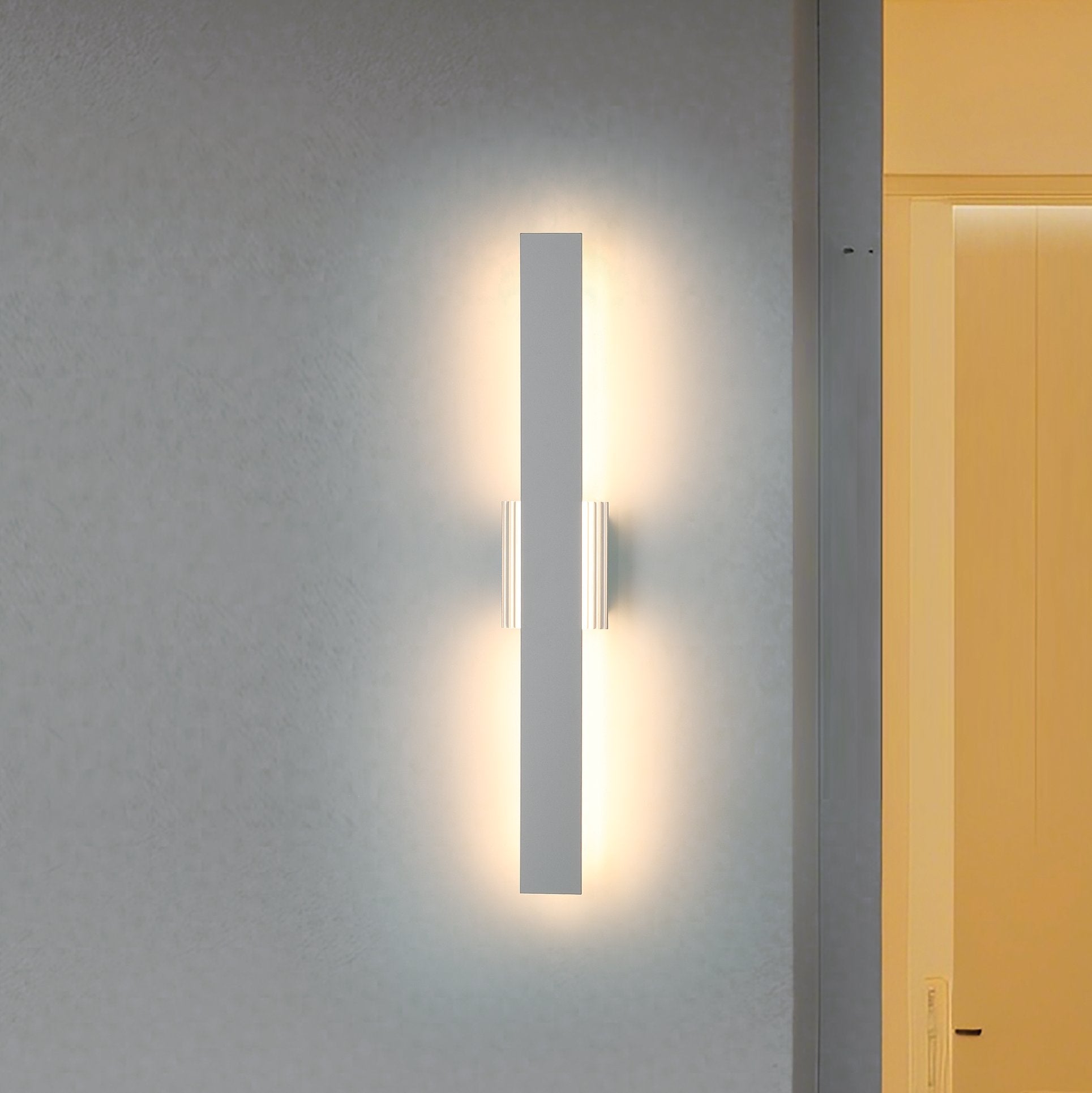 Jacks 36-inch Textured White 5CCT LED Exterior Wall Sconce