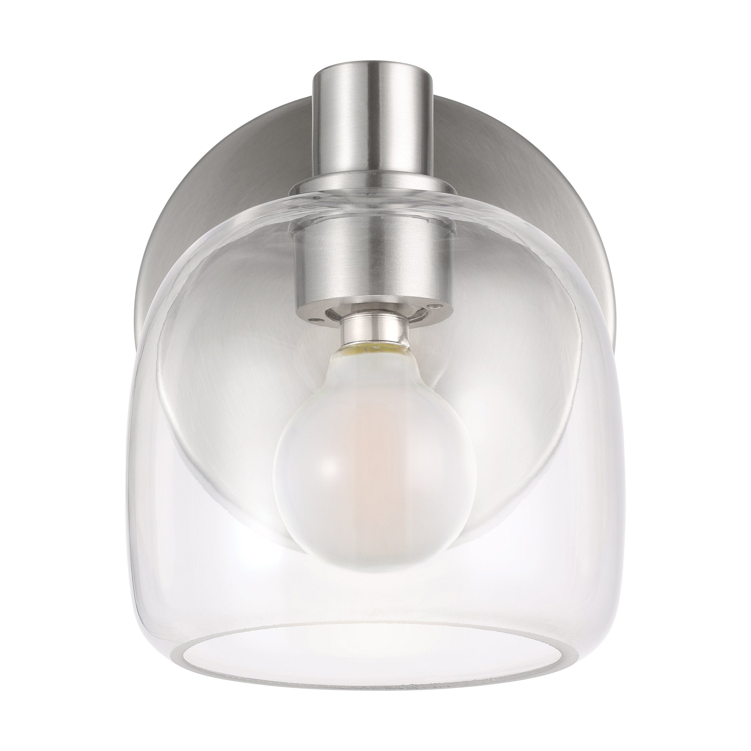 Valentina 5-inch 1-light Brushed Nickel Vanity Light with Clear Glass Shade