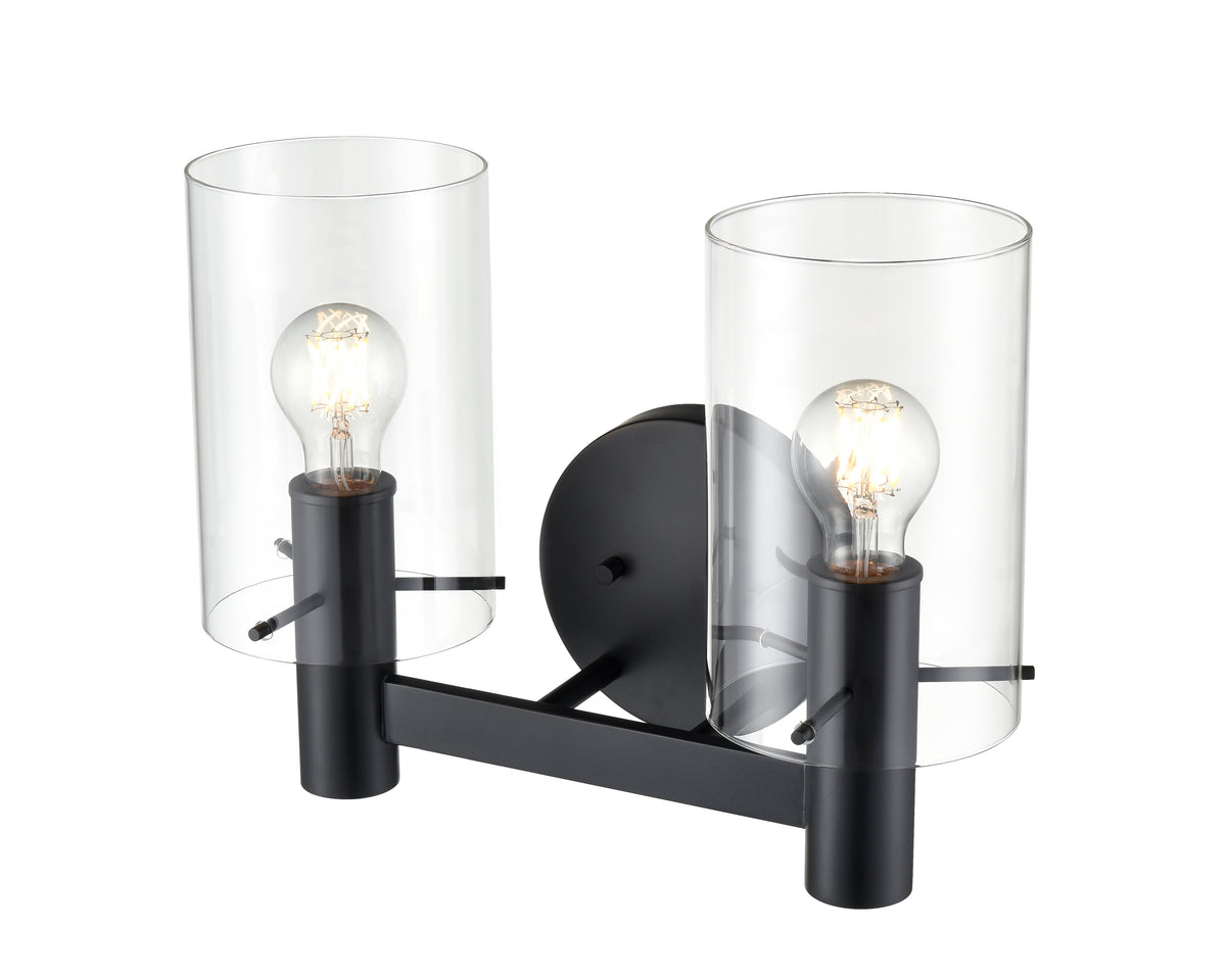 15'' Apolla Matte Black 2 Light Bath Vanity