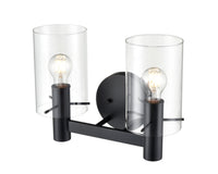 15'' Apolla Matte Black 2 Light Bath Vanity