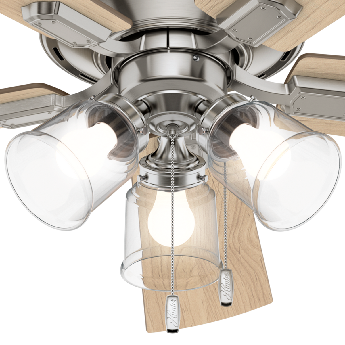 52 inch Crestfield Brushed Nickel Ceiling Fan with LED Light Kit and Pull Chain