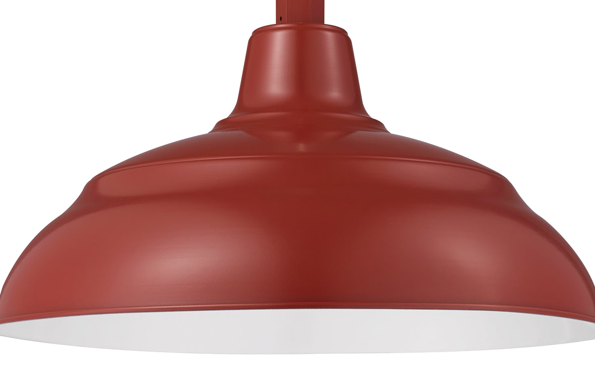 17'' Satin Red Metal R Series Warehouse Shade