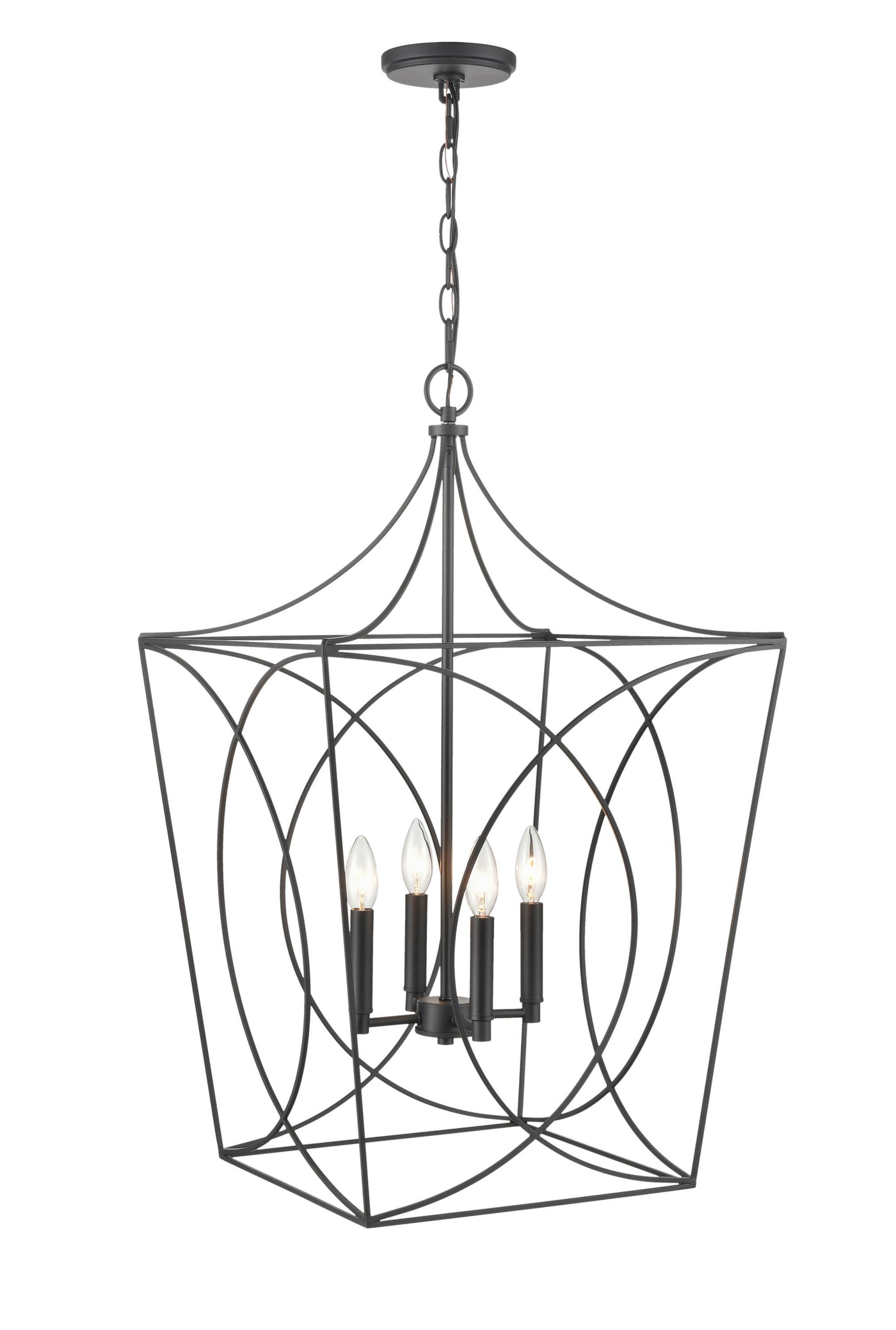 30.5'' Tracy Matte Black 4 Light Pendant