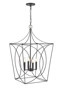 30.5'' Tracy Matte Black 4 Light Pendant