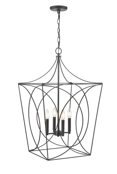 30.5'' Tracy Matte Black 4 Light Pendant